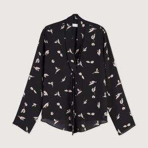 Oak and Fort black printed blouse